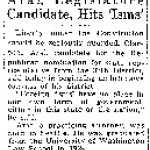 Arai, Legislature Candidate, Hits 'Isms' (August 28, 1936)