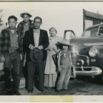 Japanese American family preparing for the journey to the Pomona Assembly Center