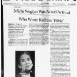 Michi Weglyn was noted activist who wrote redress 'bible'