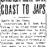 Canada May Bar Coast to Japs (September 6, 1945)