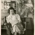 Nisei woman with painting