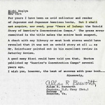 Letter from Allan R. Bosworth, Captain, U.S. Navy, to Michi Weglyn
