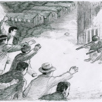 Sketch of Manzanar riot