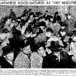 Japanese Good-Natured As They Register (April 26, 1942)