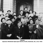 Group of women on steps of church