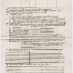 JACL Evacuation survey sheet and evacuee report for Kanzaki family