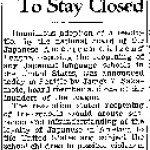 U.S.-Japanese Schools Likely To Stay Closed (January 27, 1942)