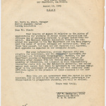 Letter to Harry L. Black from E. Sandquist regarding status of students requesting to attending inland universities
