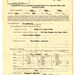 Permit of local board for registrant to depart from the United States