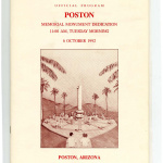 Official program Poston memorial monument dedication