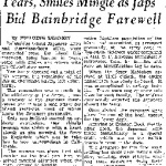 Tears, Smiles Mingle as Japs Bid Bainbridge Farewell (March 30, 1942)