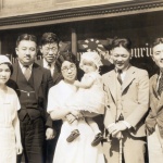 Group in front of the Japanese American Courier offices