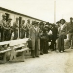 Japanese Americans arriving at Arcadia from San Pedro
