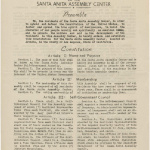 Constitution and by-laws, self government assembly of the Santa Anita Assembly Center