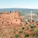 Pilgrimage attendees on Castle Rock