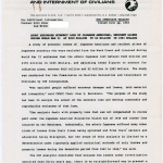 Press Release for results of study of economic losses of Japanese Americans during WWII
